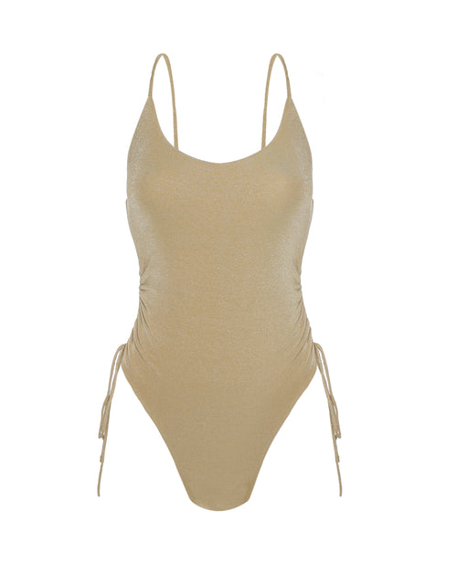 Oia Swimsuit in Lurex Gold