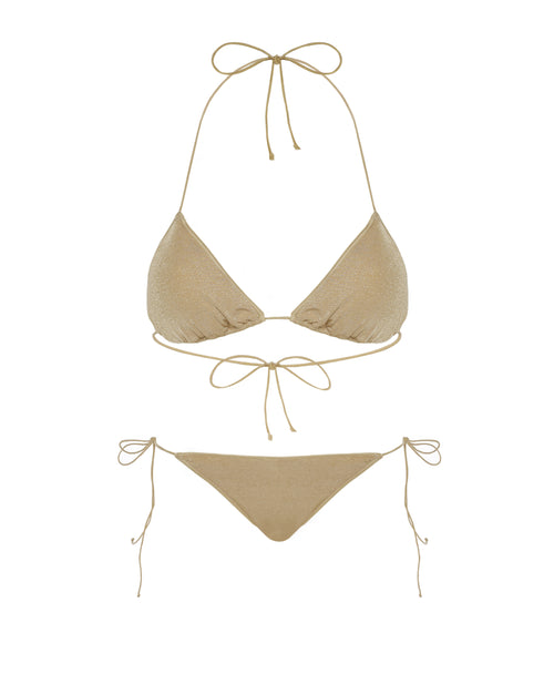Ciara Bikini Set in Lurex Gold