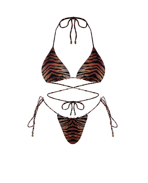 Coachella Wrap Around Bikini in Tiger Print