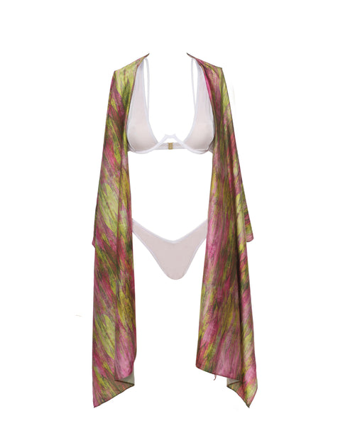 Cia Kimono in Tie-dye Pink and Lime Fusion