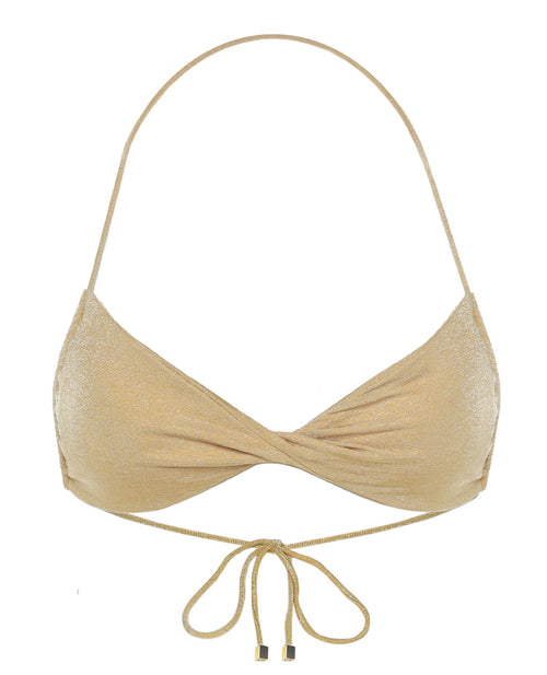 Amy Bikini Top in Lurex Gold