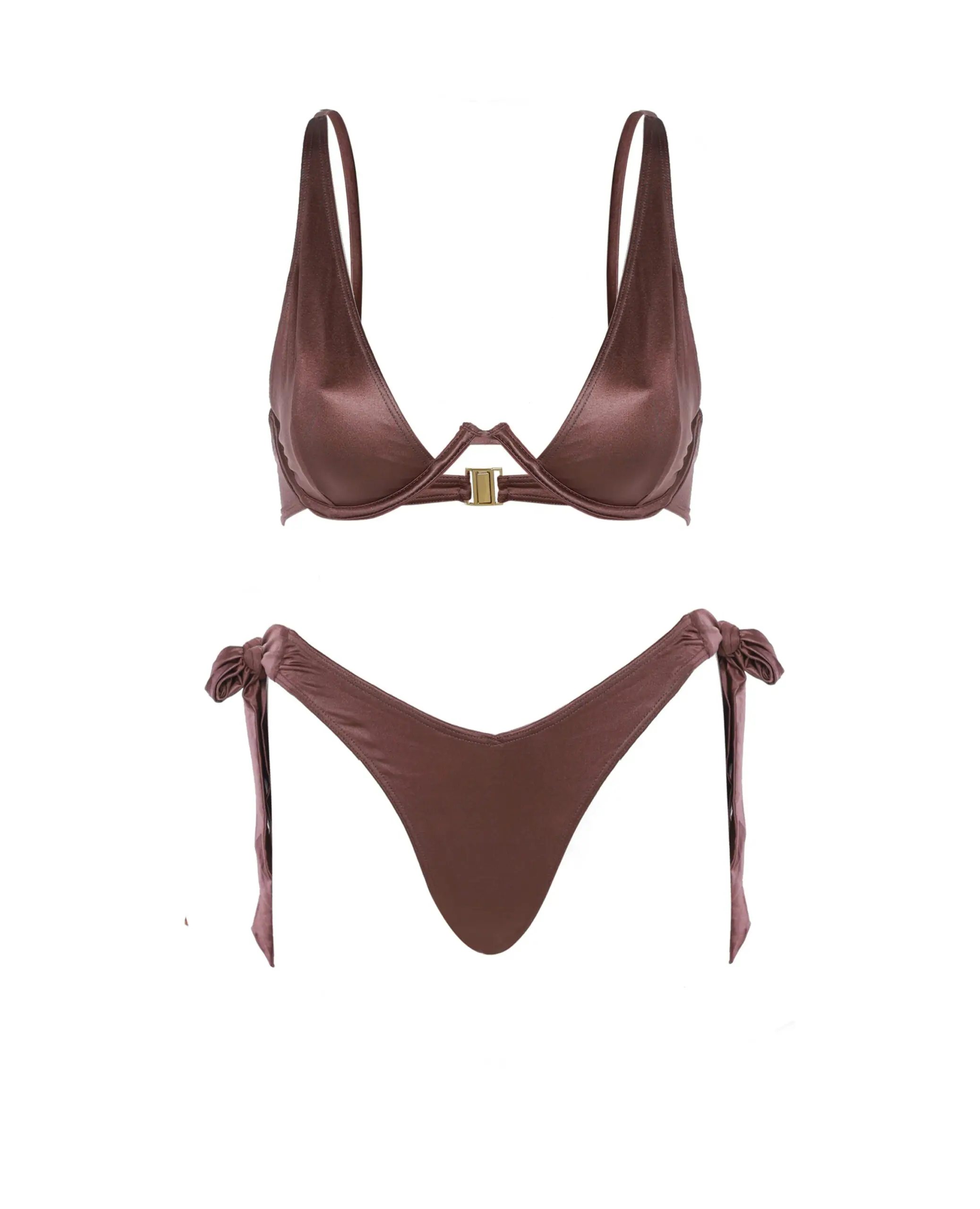 Ella Bikini in Metallic Nude