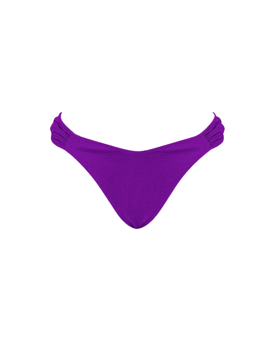 Isla Bikini Bottom purple reign by Cherina Beachwear — luxury classic bikini bottom in bold purple hue with full coverage