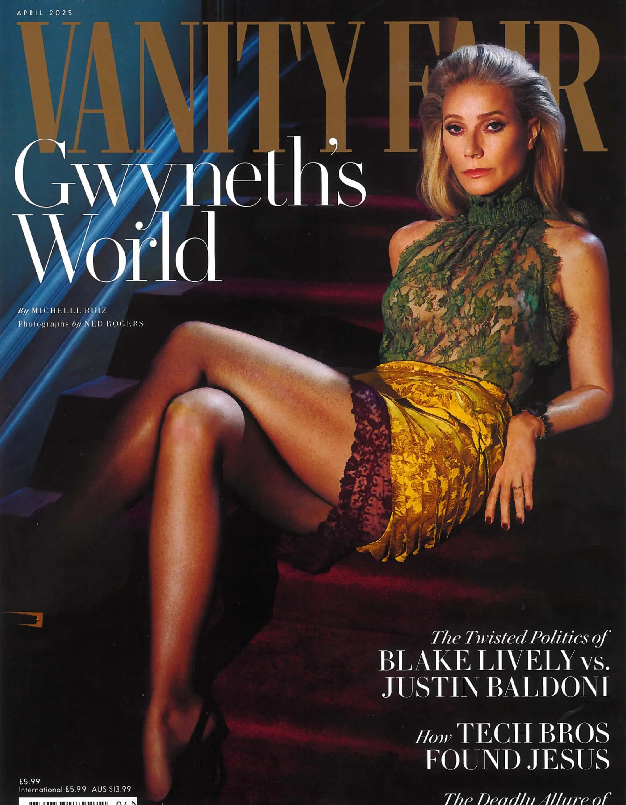 Vanity Fair magazine cover featuring Cherina Beachwear in a luxury fashion editorial highlighting timeless elegance and contemporary style.